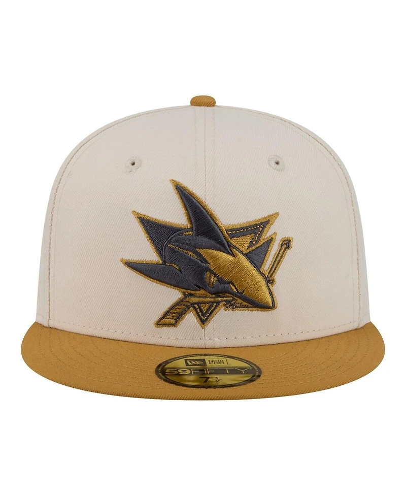 New Era Men's Cream/Tan San Jose Sharks Colorpack Two-Tone 59FIFTY Fitted Hat