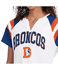 Starter Women's White Denver Broncos Game On Notch Neck T-Shirt