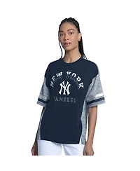 G-iii 4Her by Carl Banks Women's Navy New York Yankees Off-Season Oversized Top