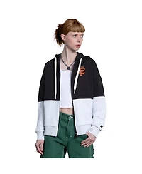 Starter Women's Black/Heather Gray San Francisco Giants Wishbone Full-Zip Hoodie