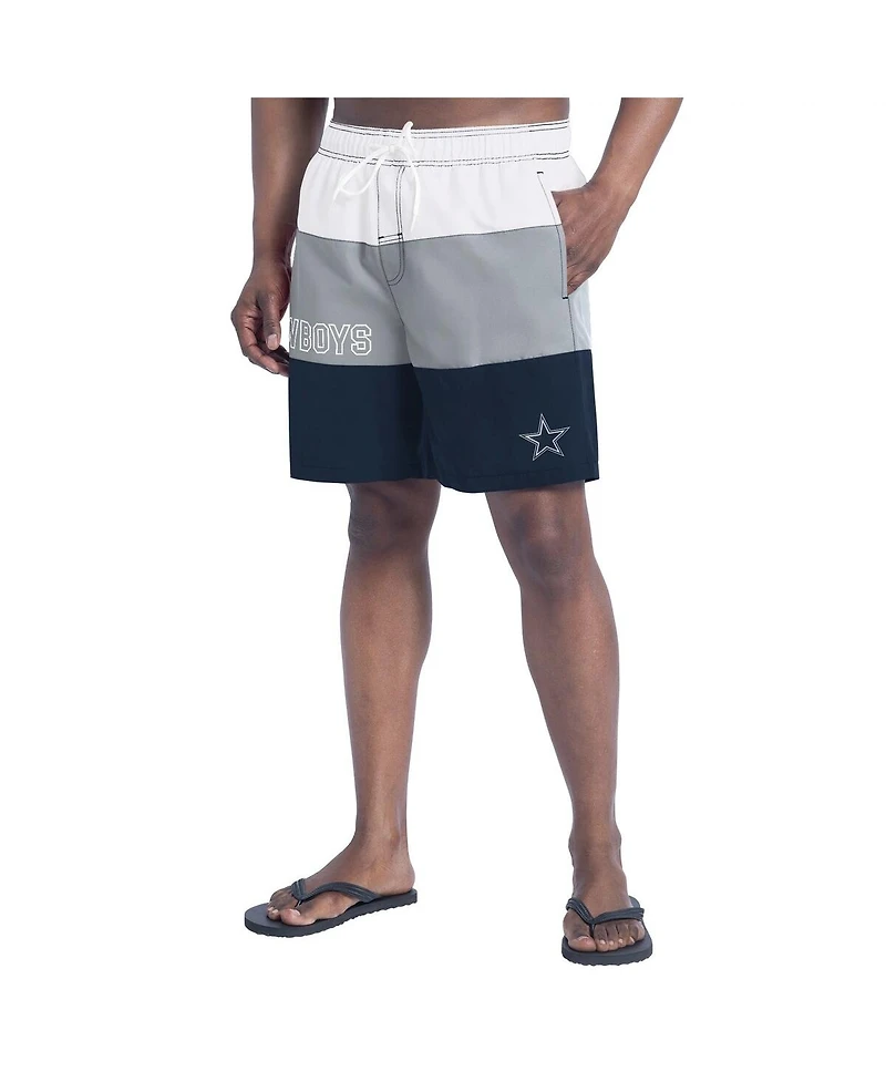 G-iii Sports by Carl Banks Men's White/Navy Dallas Cowboys Sunrise Volley Swim Shorts