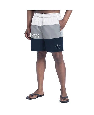 G-iii Sports by Carl Banks Men's White/Navy Dallas Cowboys Sunrise Volley Swim Shorts
