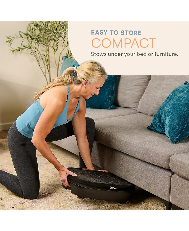 LifePro Compact Vibration Plate with Acupressure Nodes – Full Body Exercise for Lymphatic Drainage & Pain Relief