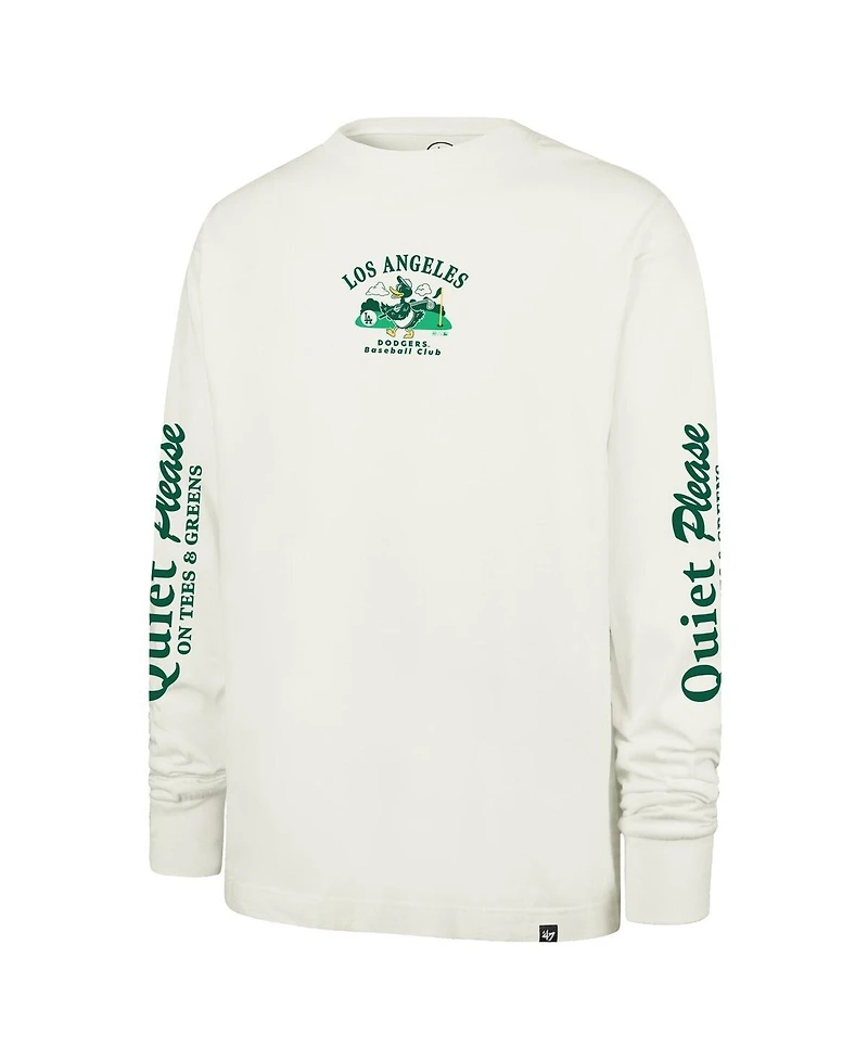 '47 Brand Men's Cream Los Angeles Dodgers Quiet Please Foundation Long Sleeve T-Shirt