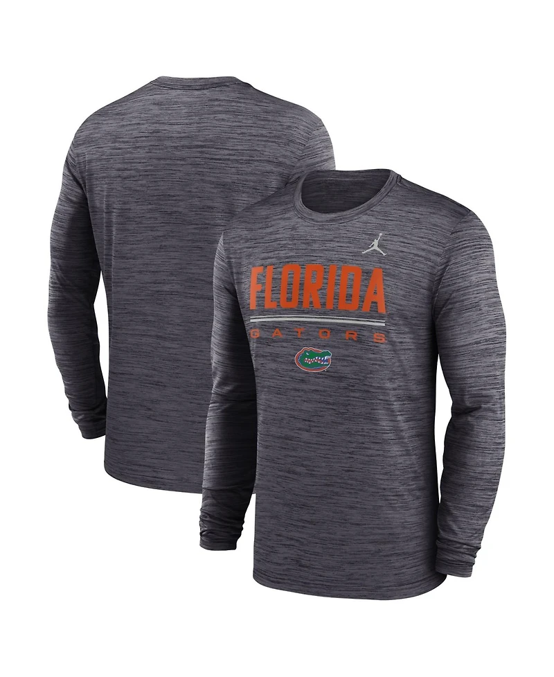 Jordan Men's Black Florida Gators Sideline Velocity Dri-fit Long Sleeve T-Shirt