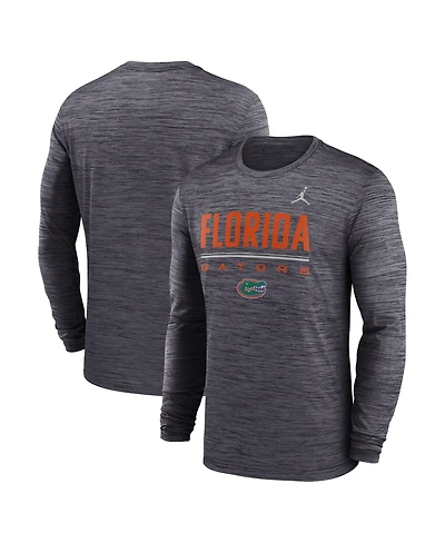 Jordan Men's Black Florida Gators Sideline Velocity Dri-fit Long Sleeve T-Shirt