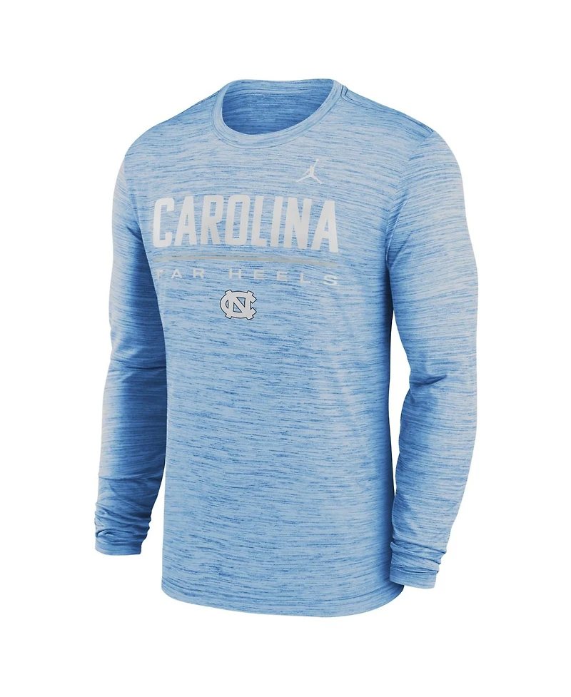 Jordan Men's Carolina Blue North Tar Heels Sideline Velocity Dri-fit Long Sleeve T-Shirt