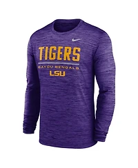 Nike Men's Purple Lsu Tigers Sideline Velocity Dri-fit Long Sleeve T-Shirt