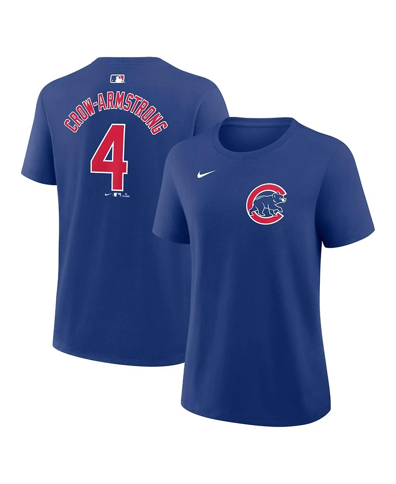 Nike Women's Pete Crow-Armstrong Royal Chicago Cubs Name and Number T-Shirt