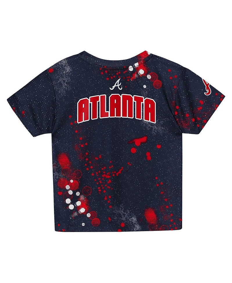 Outerstuff Preschool 2-Piece Navy Atlanta Braves Pinch Hitter Infielder T-Shirt and Shorts Set