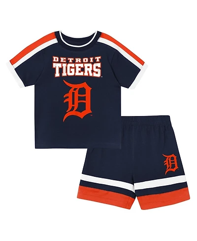 Outerstuff Toddler 2-Piece Navy Detroit Tigers Ground Ball T-Shirt and Shorts Set