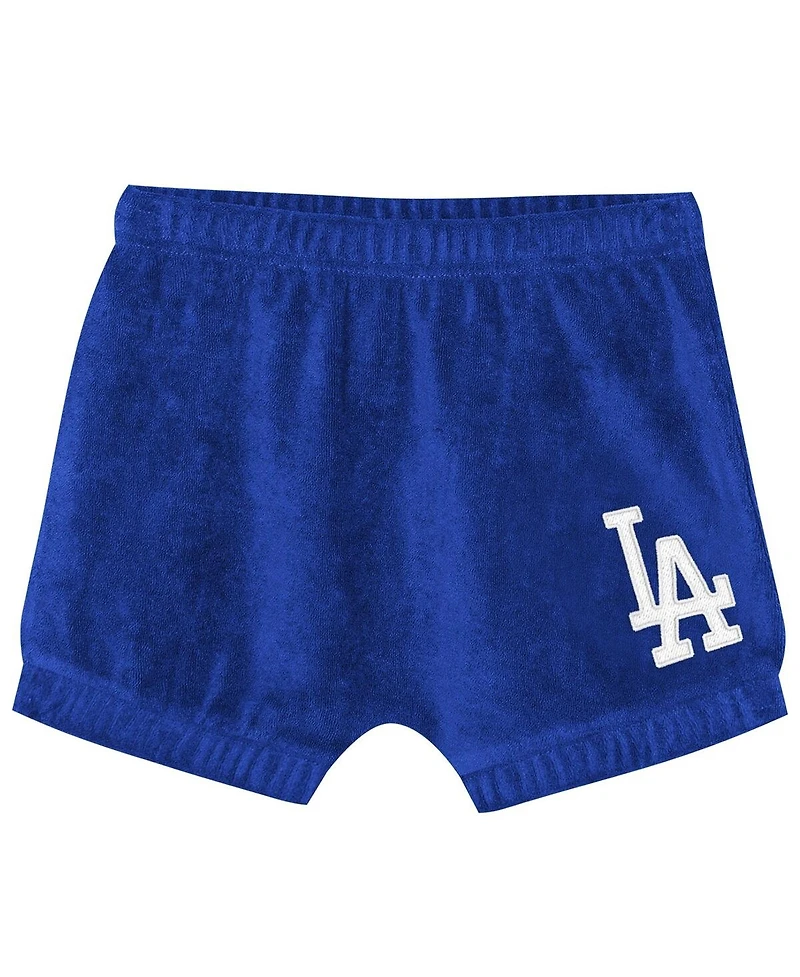 Outerstuff Girls Toddler 2-Piece Royal Los Angeles Dodgers Hop Base Fashion T-Shirt and Shorts Set