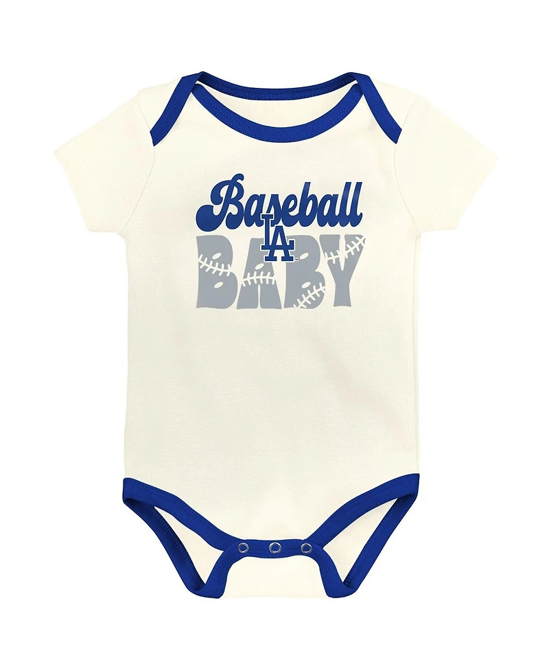Outerstuff Baby Boys and Girls Los Angeles Dodgers Home Team 3-Pack Bodysuit Set