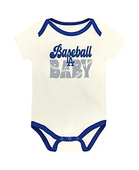 Outerstuff Baby Boys and Girls Los Angeles Dodgers Home Team 3-Pack Bodysuit Set
