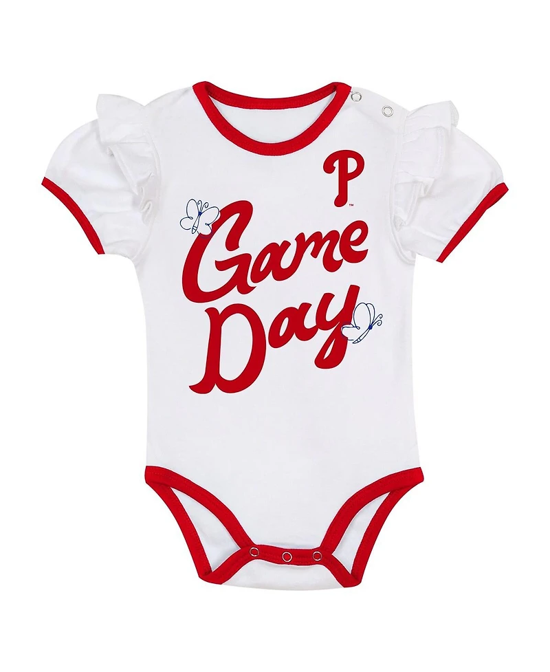 Outerstuff Baby Girls 2-Piece Philadelphia Phillies Bodysuit, Headband and Skirt Set