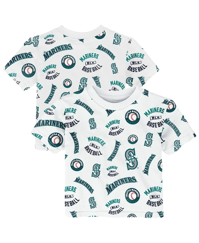Outerstuff Toddler White Seattle Mariners Run Down T-Shirt