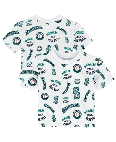 Outerstuff Toddler White Seattle Mariners Run Down T-Shirt