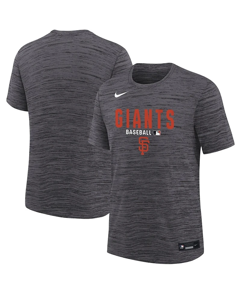 Nike Big Boys and Girls Black San Francisco Giants Authentic Collection Velocity Dri-fit T-Shirt