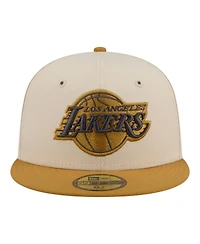 New Era Men's Cream/Tan Los Angeles Lakers Two-Tone Color Pack 59FIFTY Fitted Hat