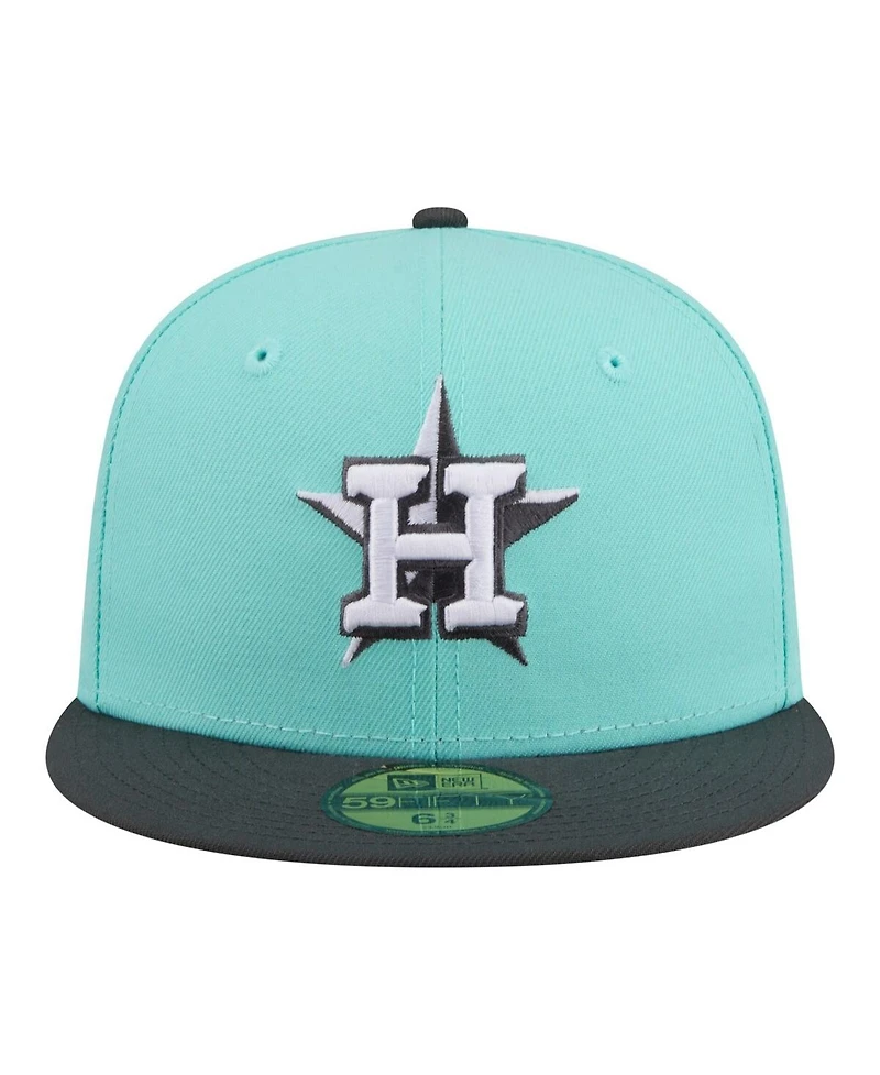 New Era Men's Turquoise/Charcoal Houston Astros Two-Tone Color Pack 59FIFTY Fitted Hat