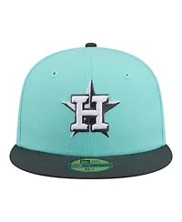 New Era Men's Turquoise/Charcoal Houston Astros Two-Tone Color Pack 59FIFTY Fitted Hat