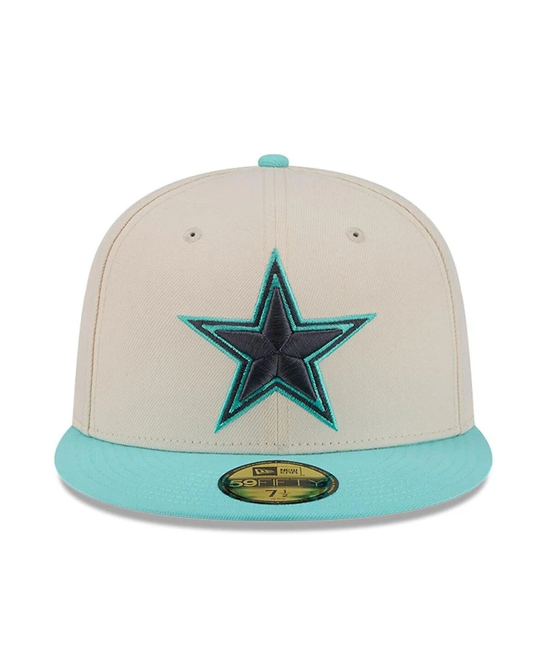 New Era Men's Cream/Light Blue Dallas Cowboys Two-Tone Color Pack 59FIFTY Fitted Hat