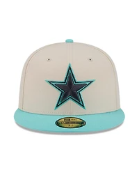 New Era Men's Cream/Light Blue Dallas Cowboys Two-Tone Color Pack 59FIFTY Fitted Hat