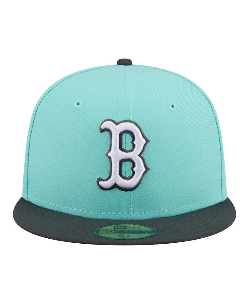 New Era Men's Turquoise/Charcoal Boston Red Sox Two-Tone Color Pack 59FIFTY Fitted Hat