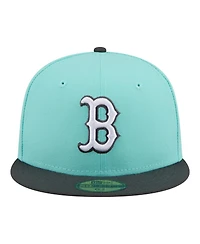 New Era Men's Turquoise/Charcoal Boston Red Sox Two-Tone Color Pack 59FIFTY Fitted Hat