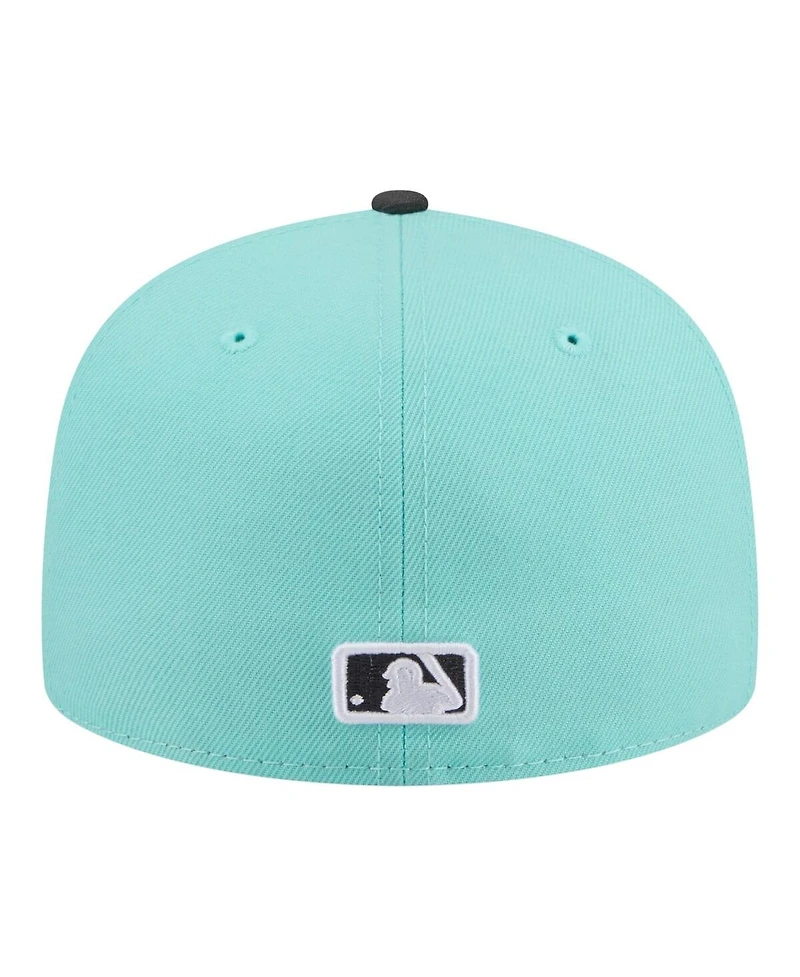 New Era Men's Turquoise/Charcoal Atlanta Braves Two-Tone Color Pack 59FIFTY Fitted Hat