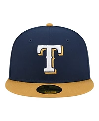 New Era Men's Navy/Khaki Texas Rangers Two-Tone Color Pack 59FIFTY Fitted Hat