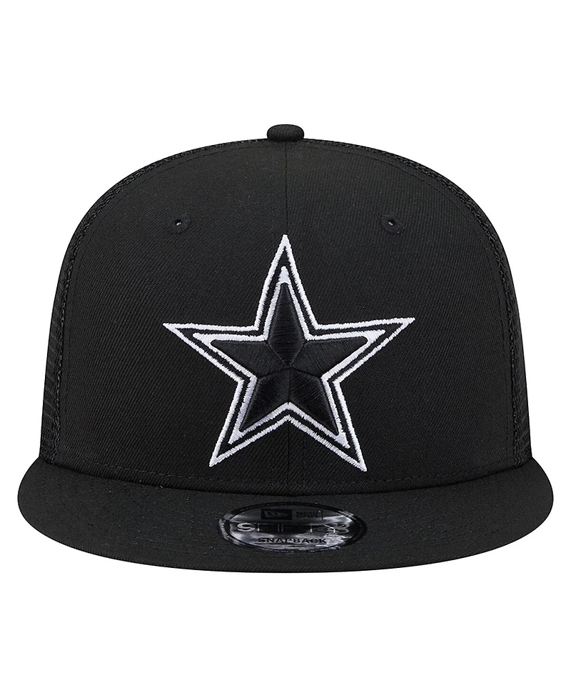 New Era Men's Black Dallas Cowboys Main 9FIFTY Trucker Snapback Hat