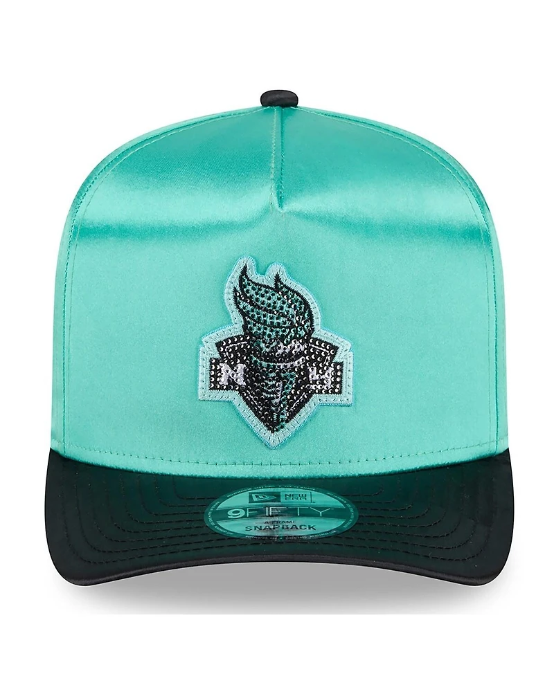 New Era Men's and Women's Turquoise/Black New York Liberty 2026 Wnba Draft Satin A-Frame 9FORTY Adjustable Hat
