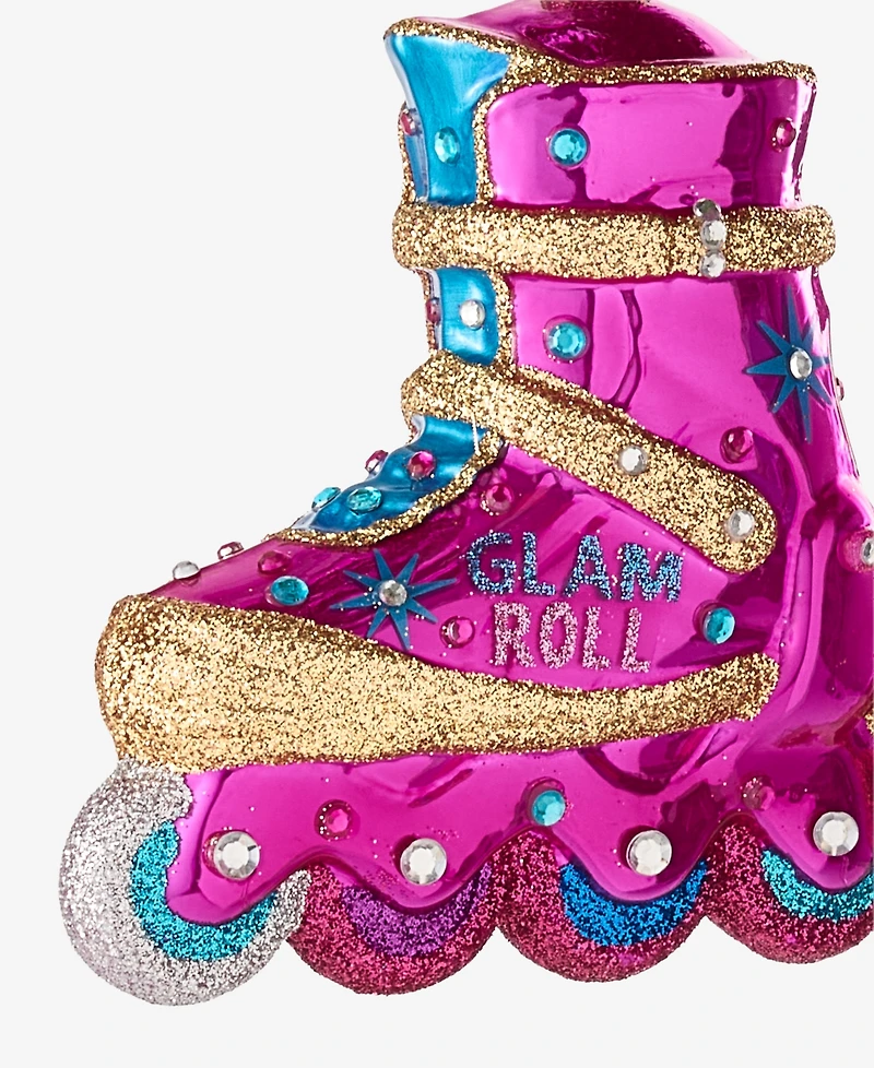 Holiday Lane Disco Brights Glass Roller Skate Boot Ornament, Macy's Exclusive