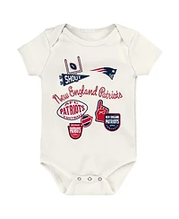 Outerstuff Baby Boys and Girls 3-Pack New England Patriots Littlest Player Bodysuit Set