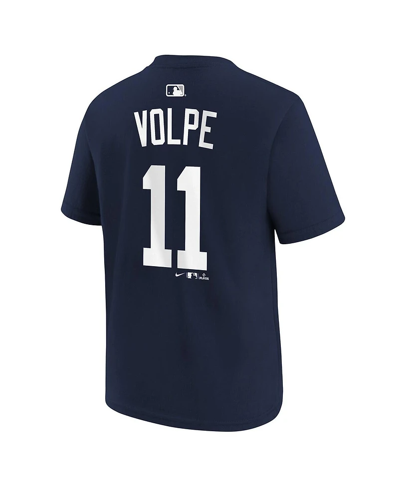 Nike Big Boys and Girls Anthony Volpe Navy New York Yankees Name Number T-Shirt