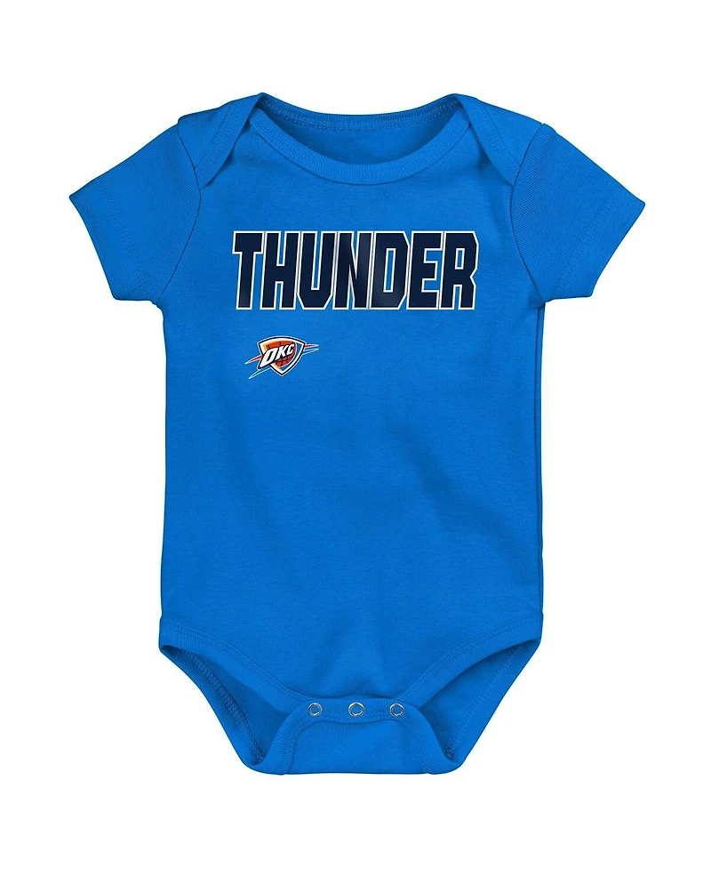 Outerstuff Baby Boys and Girls 3-Pack Oklahoma City Thunder Littlest Player Bodysuit Set