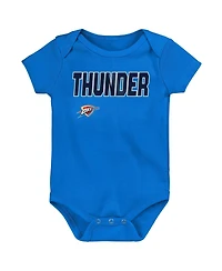 Outerstuff Baby Boys and Girls 3-Pack Oklahoma City Thunder Littlest Player Bodysuit Set