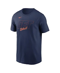 Nike Men's Navy Detroit Tigers Alternate Logo 2-Hit T-Shirt