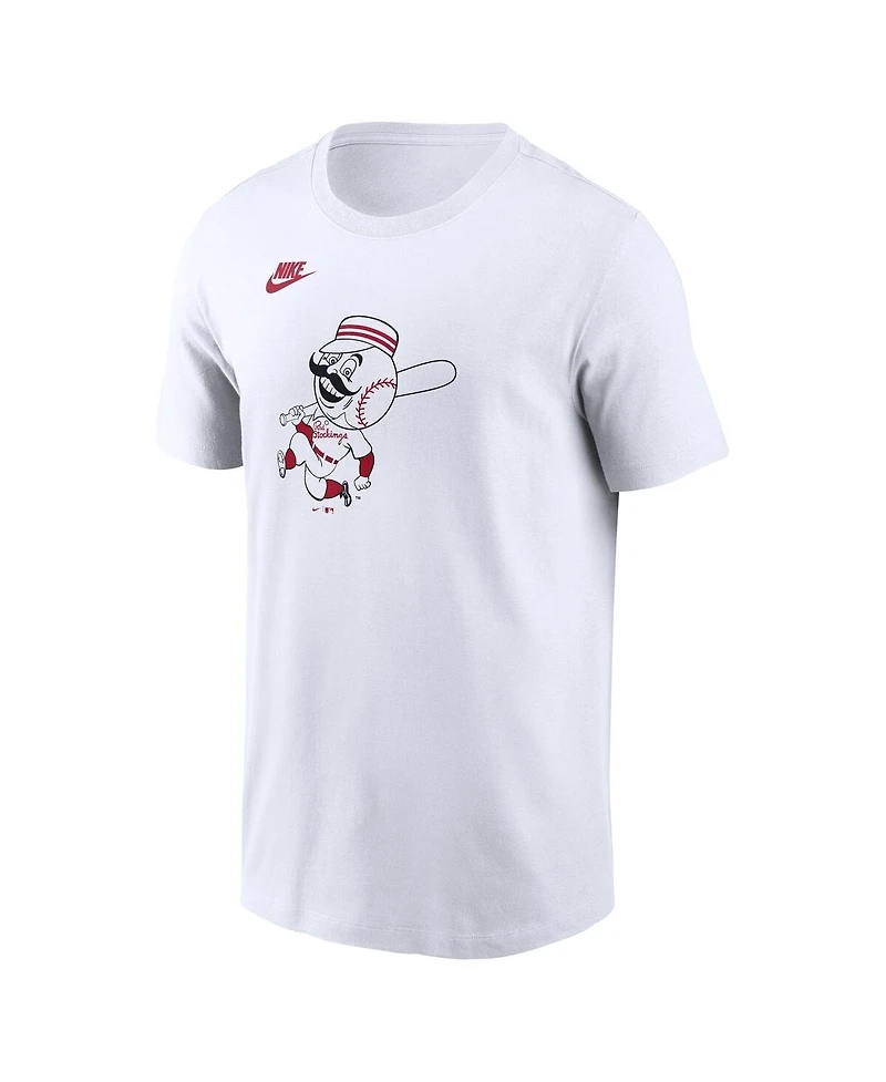 Nike Men's White Cincinnati Reds Cooperstown Collection Logo T-Shirt