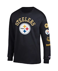 Champion Men's Black Pittsburgh Steelers Seal Long Sleeve T-Shirt