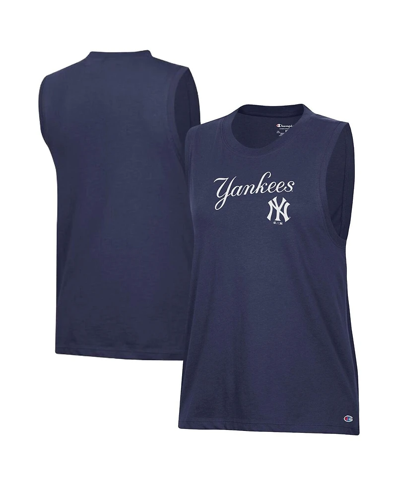 Champion Women's Navy New York Yankees Muscle Tank Top