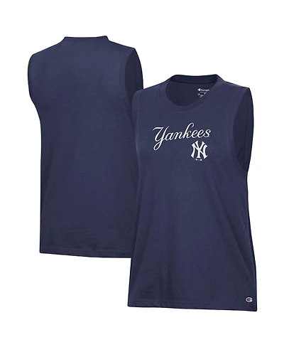 Champion Women's Navy New York Yankees Muscle Tank Top