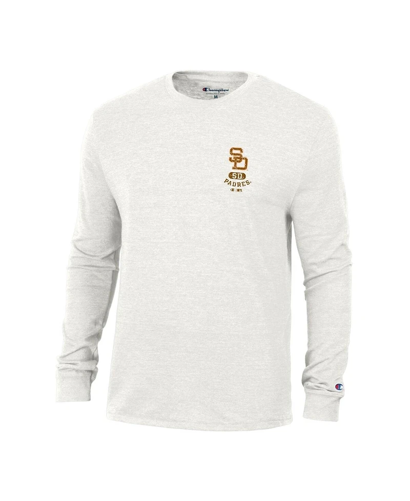 Champion Men's White San Diego Padres Cooperstown Winning Tradition Tri-Blend Long Sleeve T-Shirt