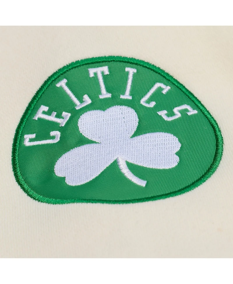 Mitchell & Ness Men's Cream Boston Celtics Hardwood Classics Chainstitch Premium Fleece Hoodie