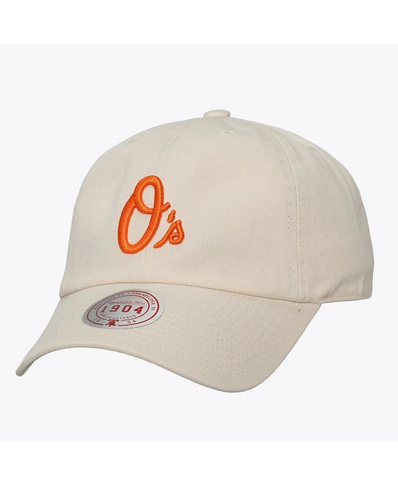 Mitchell & Ness Men's and Women's Cream Baltimore Orioles Off-Season 1904 Strapback Adjustable Hat