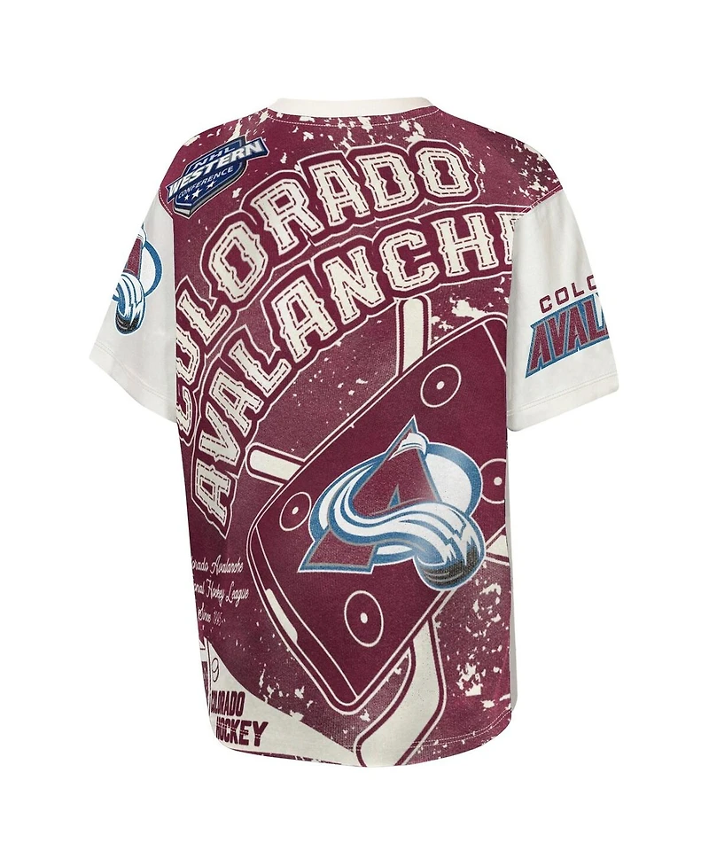 Outerstuff Big Boys and Girls Cream Colorado Avalanche Top Player T-Shirt