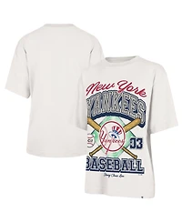 Stoney Clover Lane X '47 Brand Women's Sand New York Yankees Crossover Base Foundation T-Shirt