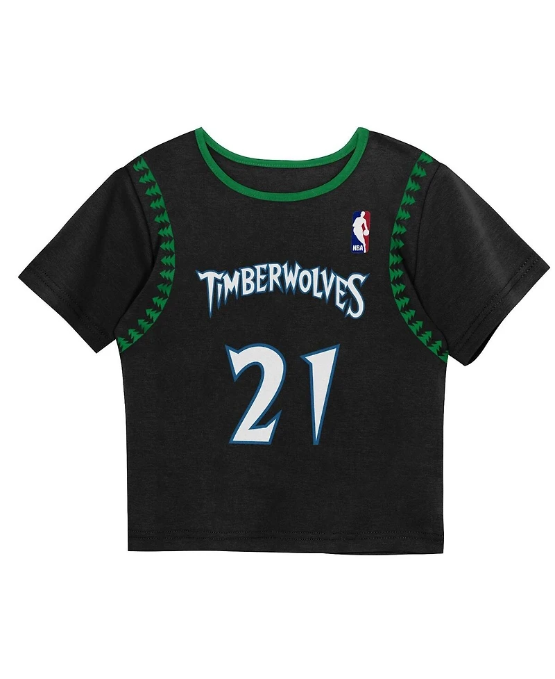 Mitchell & Ness Toddler 2-Piece Kevin Garnett Black Minnesota Timberwolves Play by Place T-Shirt and Shorts Set