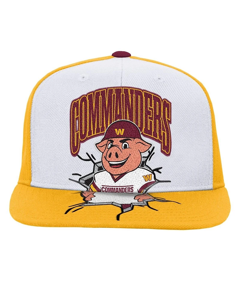 Mitchell & Ness Big Boys and Girls White Washington Commanders Team Mascot Snapback Hat